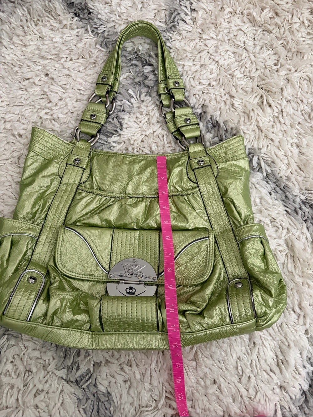 Kathy Van Zeeland Purse Y2K Green - Picture 7 of 12